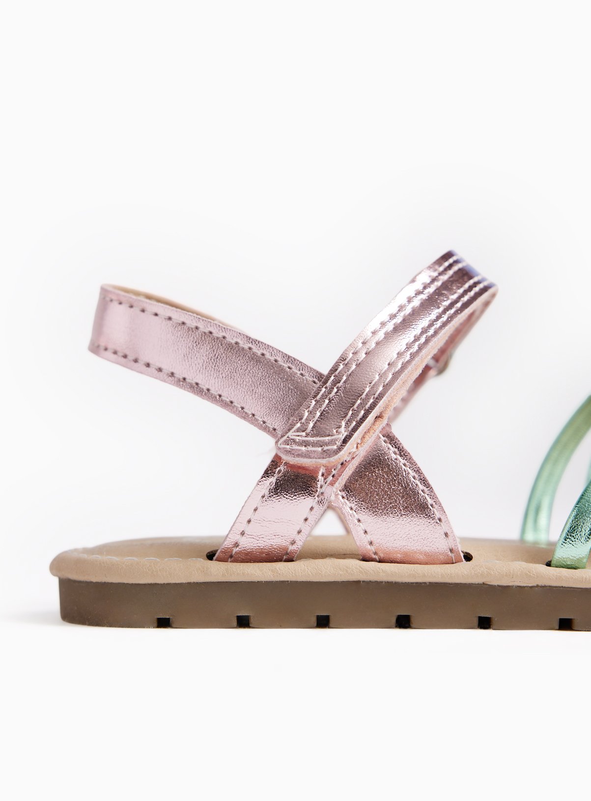 Pastel Metallic Strappy Sandals 8 Infant - Image 4 thumbnail